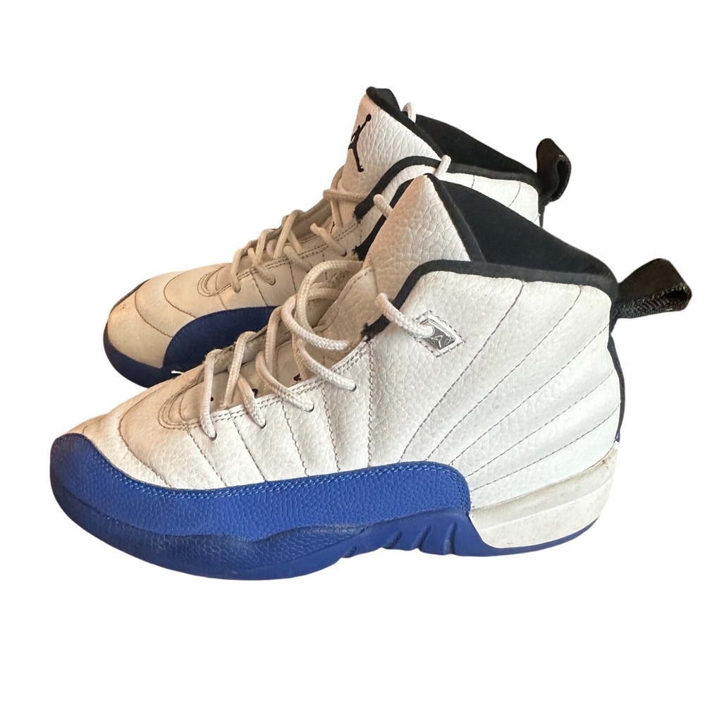 Jordan 12 Retro‎ Blueberry White Blue Black Kids 3Y 151186-140 Basketball Shoes